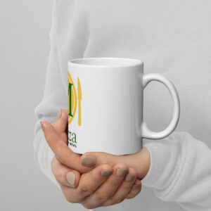 White glossy mug